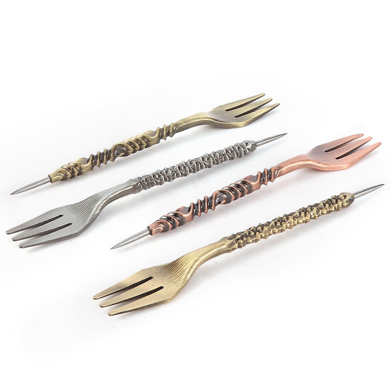 Metal Hookah Accessories Hookah Cream Fork Plus Teasing Needle Two-in-one Leather Packaging Cover