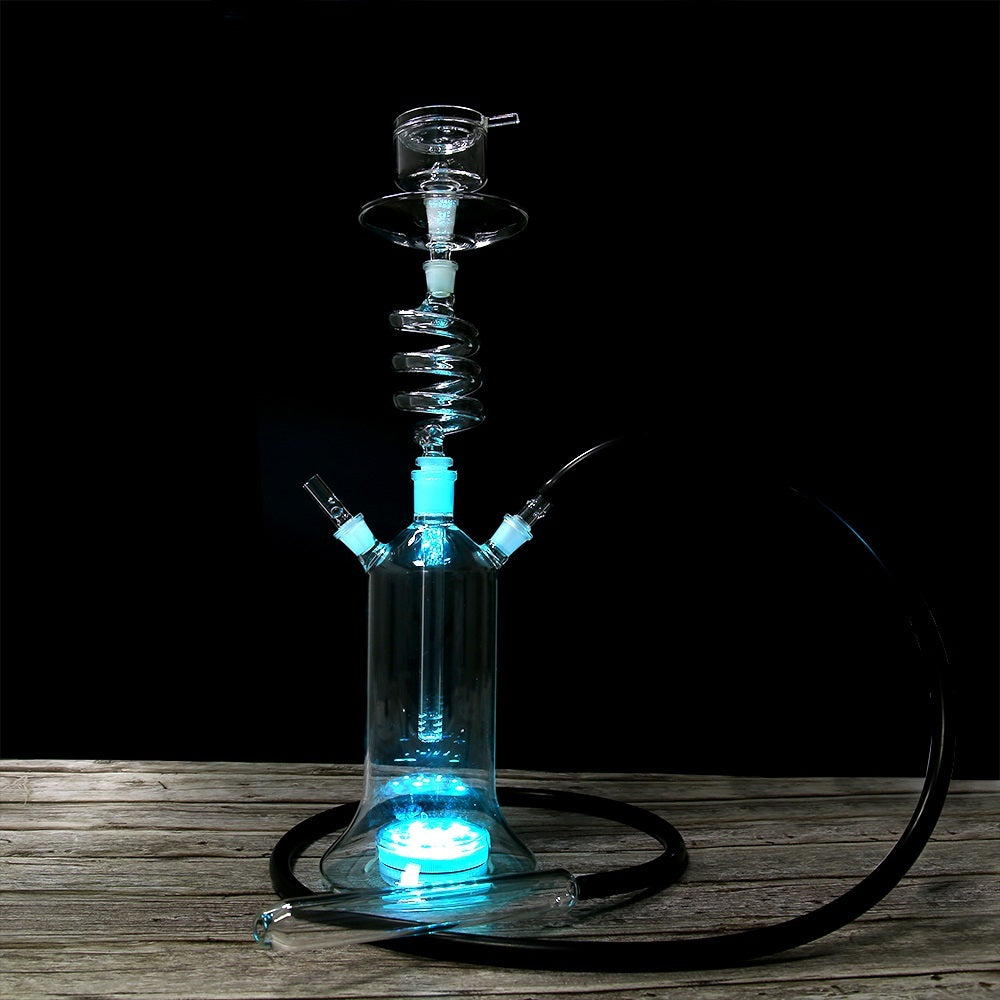 European and American LED Rotating Glass Hookah